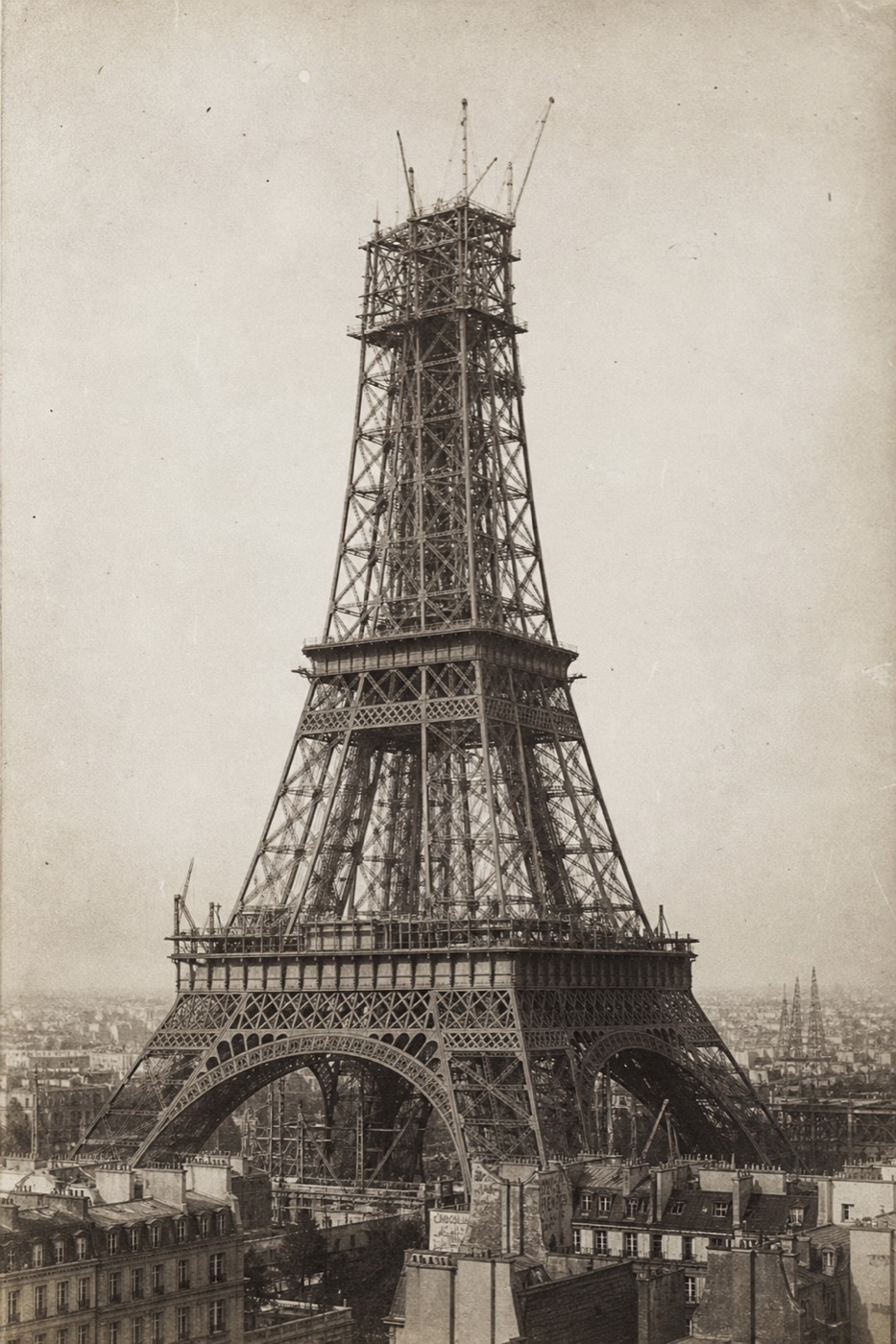 The tower nearing completion, 1888